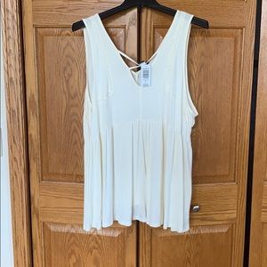 Ivory Crochet babydoll tank